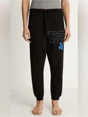 freecity Black Sweatpants with Blue Logo